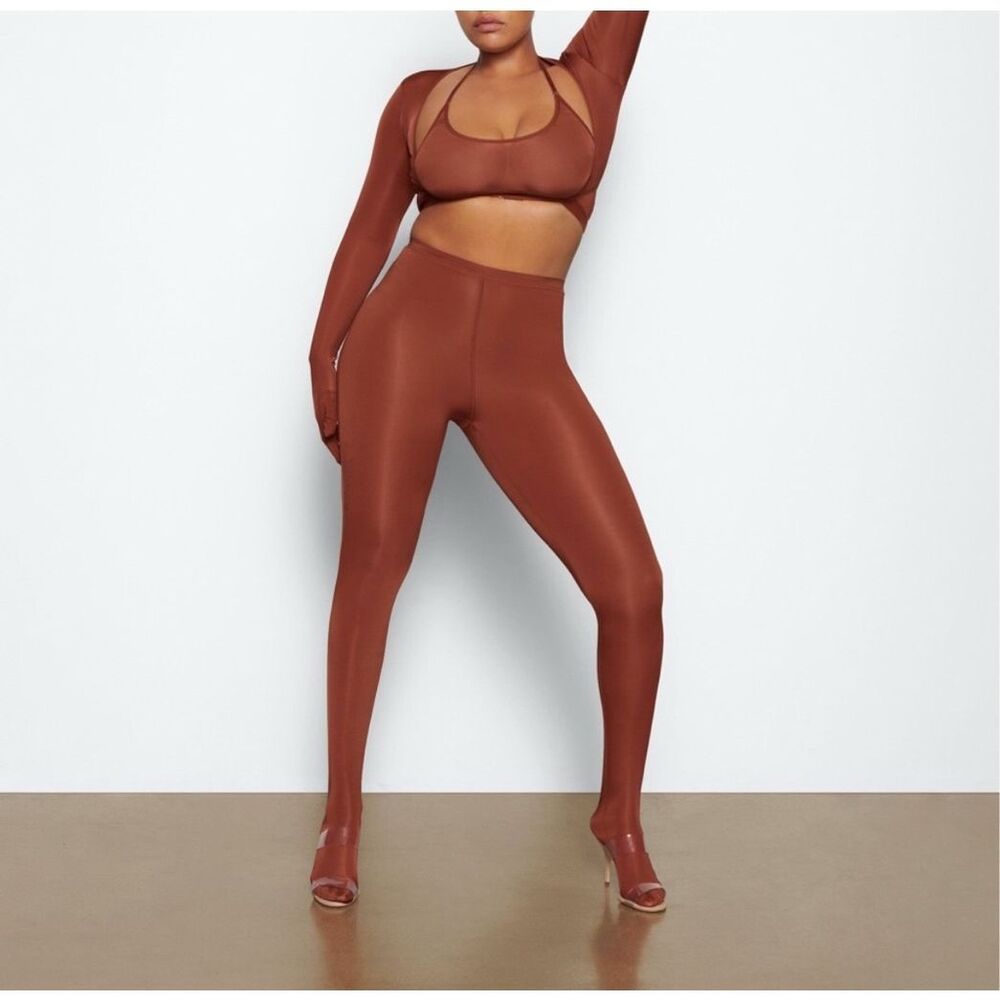 SKIMS Brown High-Waist Sculpting Leggings
